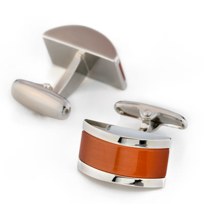 Sunset Orange Cateye Cufflinks