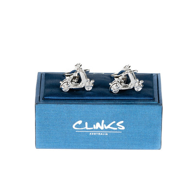 Silver 3D Vespa Scooter Cufflinks