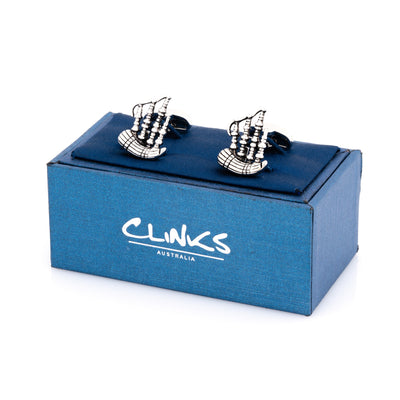 Scottish Bagpipe Cufflinks Silver