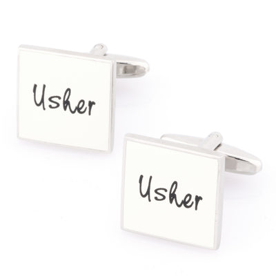 Usher White Wedding Cufflinks