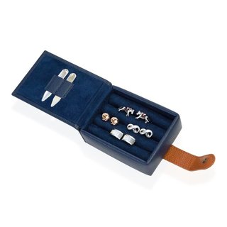 Real Leather Cufflink Wallet - Blue