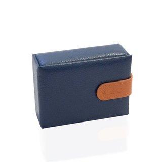 Real Leather Cufflink Wallet - Blue