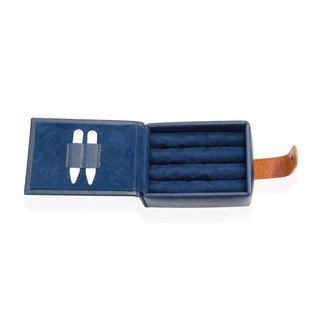 Real Leather Cufflink Wallet - Blue