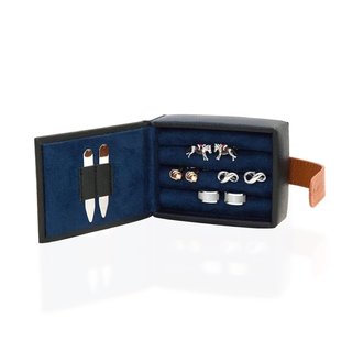 Real Leather Cufflink Wallet - Black