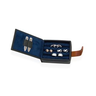 Real Leather Cufflink Wallet - Black