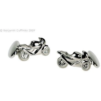 Silver Motorbike on Chain Cufflinks