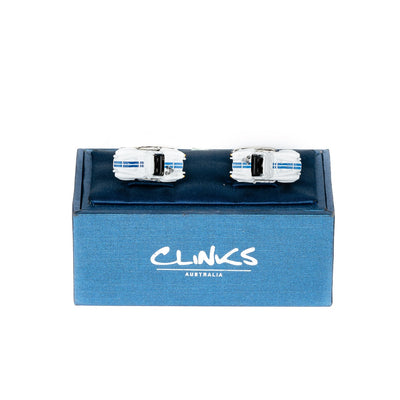 Blue White Classic Sports Car Cufflinks (AC Shelby Cobra)