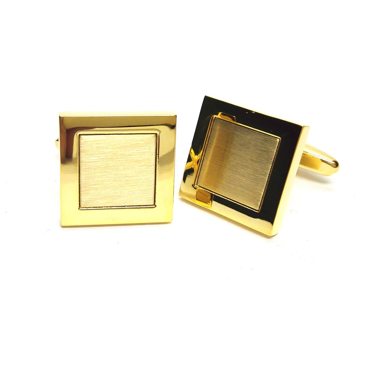 Square in a Square Gold Cufflinks