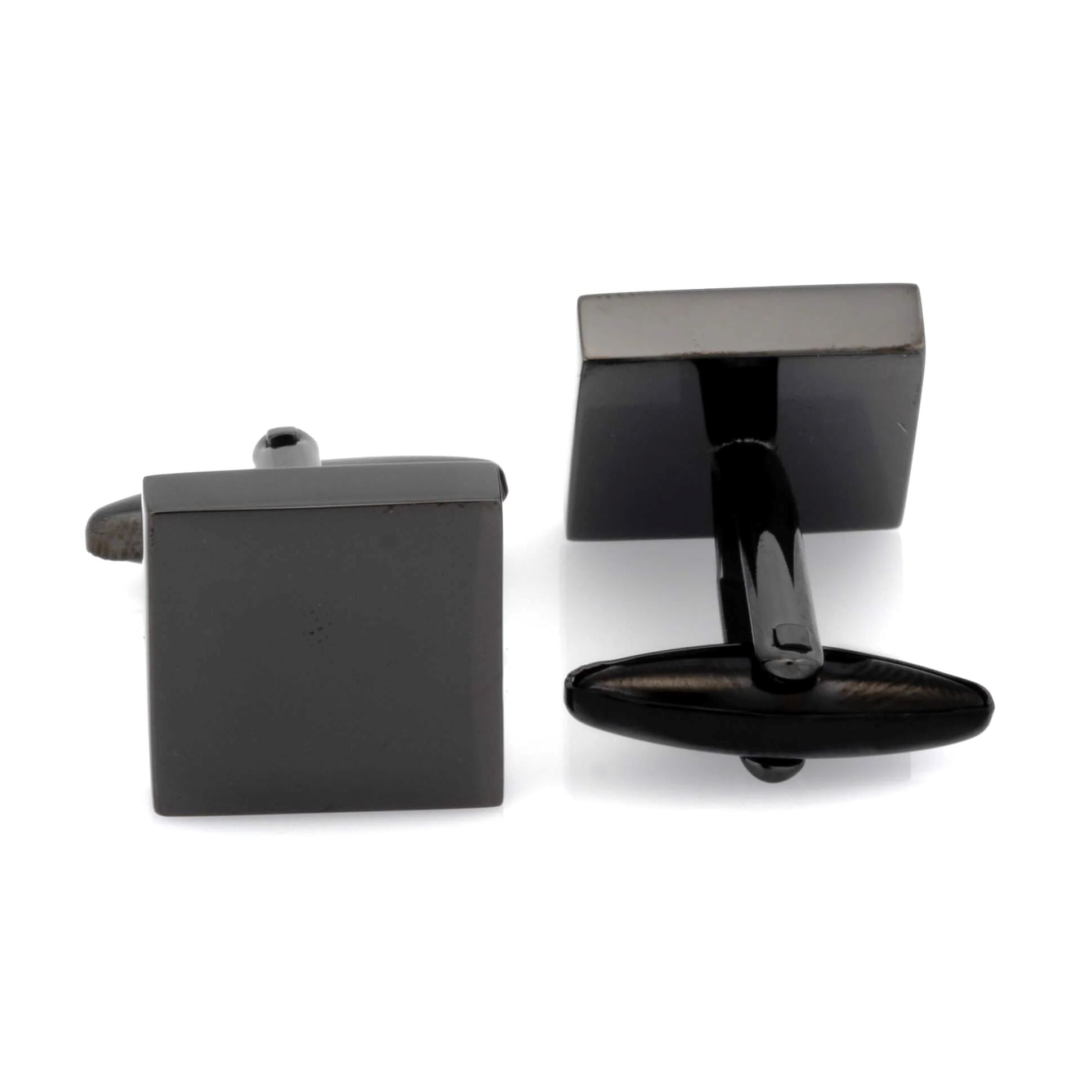 Shiny Black Square Cufflinks Classic & Modern Cufflinks Clinks Australia 