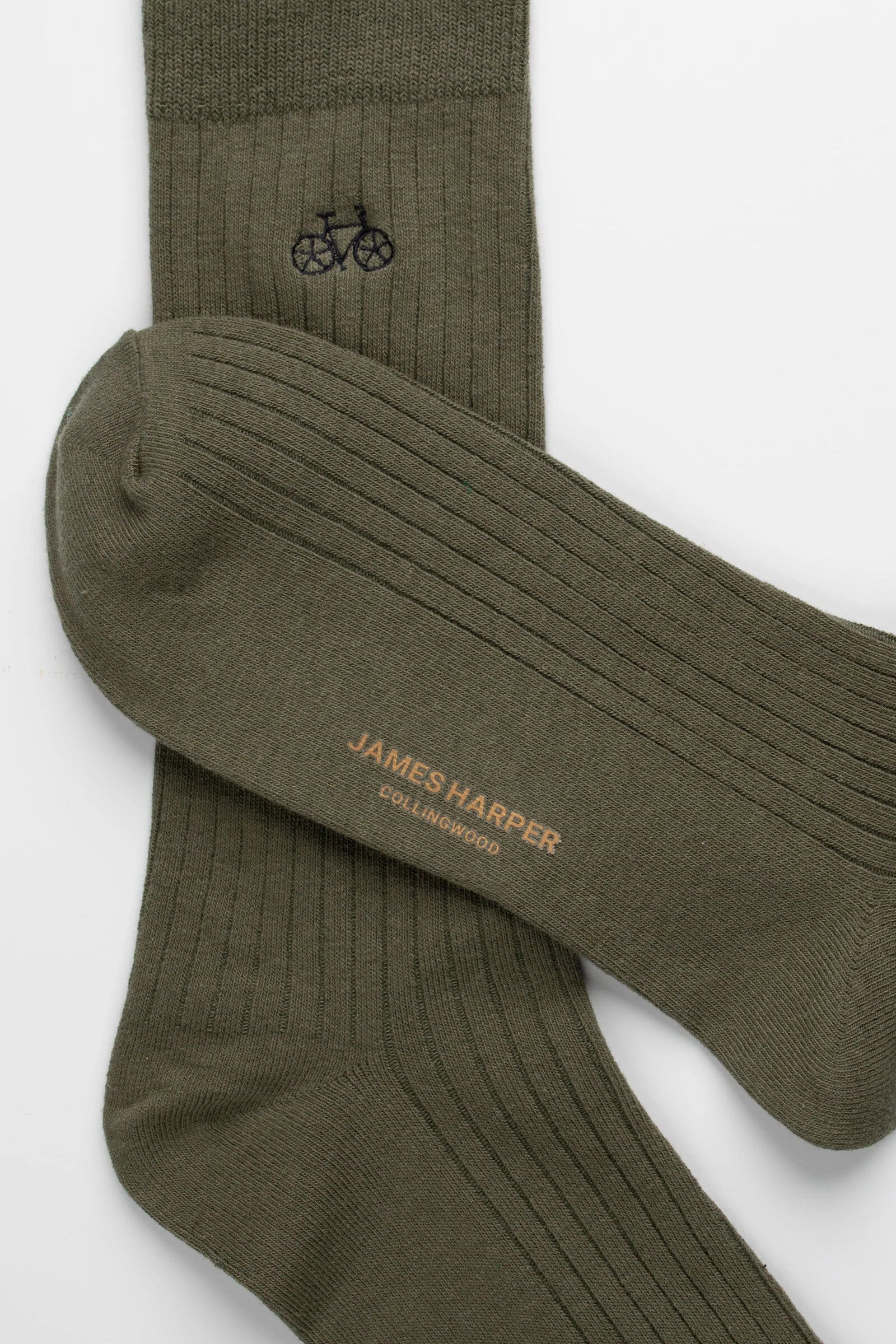 Olive Ribbed Socks Socks Clinks 