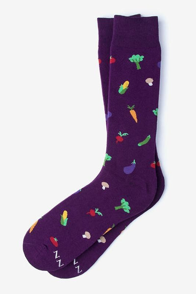 These Socks are Corn-y Sock, Socks, Alynn Socks, Purple, Carded Cotton, Nylon, Spandex, SK1036, Men's Socks, Socks for Men, Clinks.com