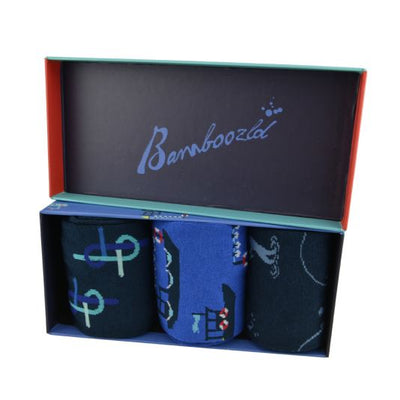 Fishos 3PK Socks Gift Set, Socks, Bamboozld, Bamboo, Cotton, Spandex, Assorted Colour, SS7102, Clinks.com