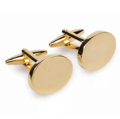 Gold Oval Engravable Cufflinks, Classic & Modern Cufflinks, CL1355, Mens Cufflinks, Cufflinks, Cuffed, Clinks, Clinks Australia