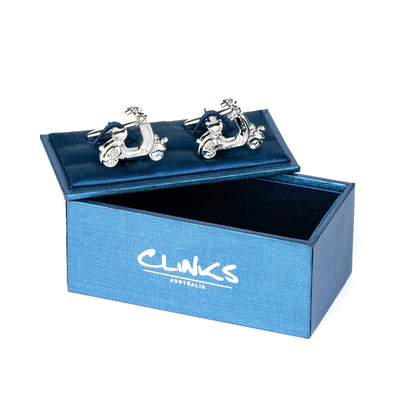 Silver 3D Vespa Scooter Cufflinks