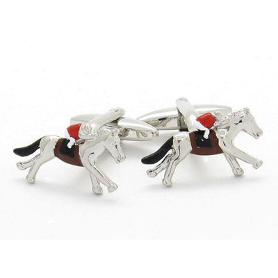 Racing Horses with Jockey (Colour) Cufflinks