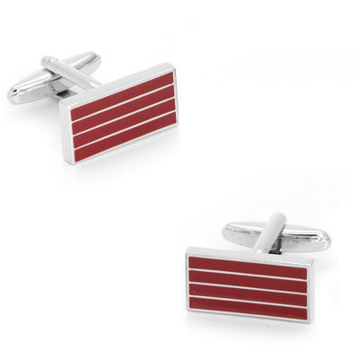 Red and Silver Cufflinks