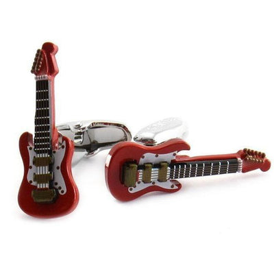 Red Electric Guitar Cufflinks