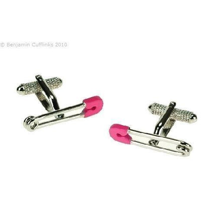 Safety Pin Pink Cufflinks