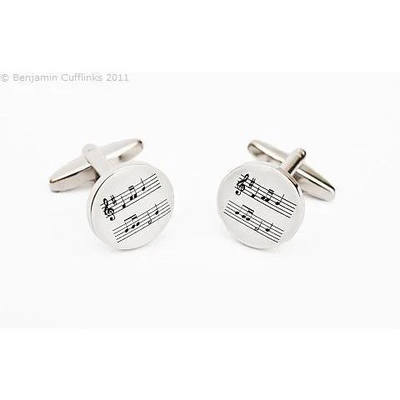 Sheet Music White Cufflinks