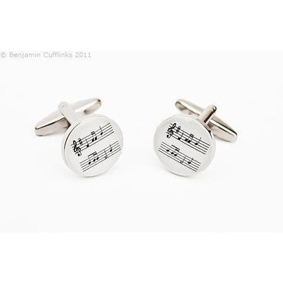 Sheet Music White Cufflinks