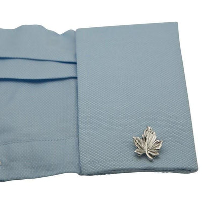 Silver Canadian Maple Leaf Cufflinks