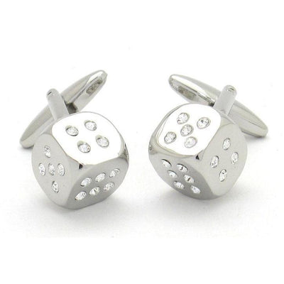 Silver "Diamond" Dice Cufflinks