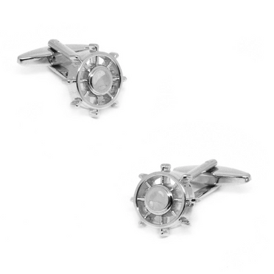 Silver Wheel Fidget Spinner Cufflinks