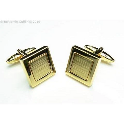 Square in a Square Gold Cufflinks