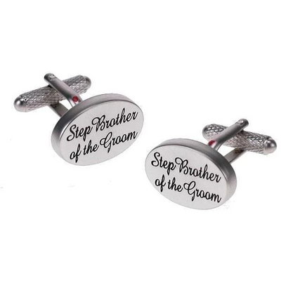 Step Brother of the Groom Script Wedding Cufflinks