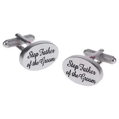 Step Father of the Groom Script Wedding Cufflinks