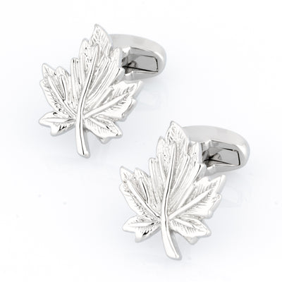 Silver Canadian Maple Leaf Cufflinks