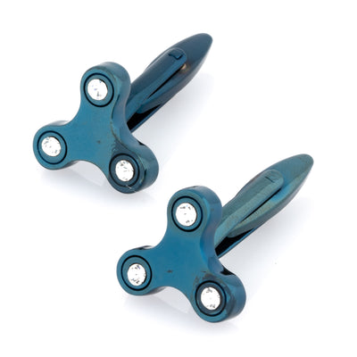 Blue Fidget Spinner Cufflinks