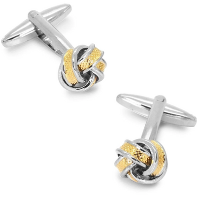 Two Tone Gold and Silver Knot Cufflinks