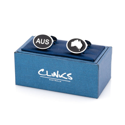 Australian Map and AUS Cufflinks, Novelty Cufflinks, CL8505, Mens Cufflinks, Cufflinks, Cuffed, Clinks, Clinks Australia