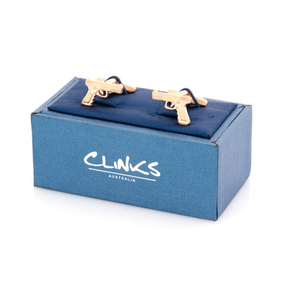 Rose Gold Hand Gun Cufflinks