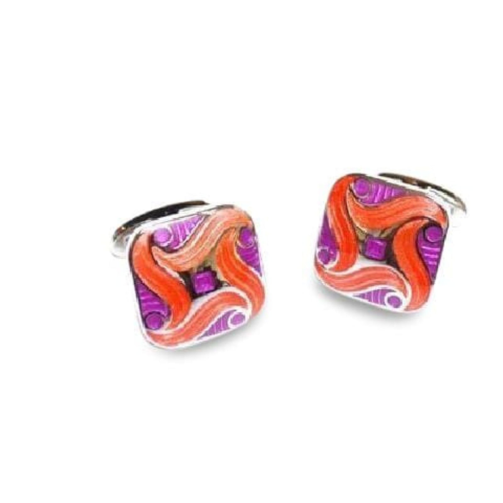 Funky Purple and Orange Square Cufflinks