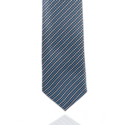 Silver, Black and Blue Weave MF Tie