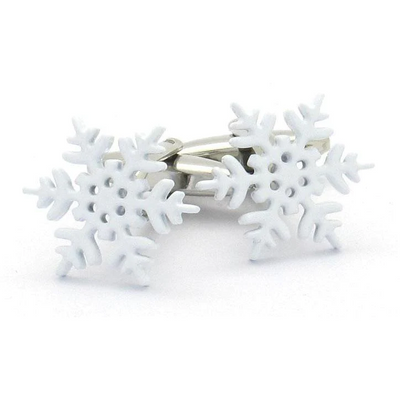 White Snow Flake Cufflinks