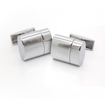 Working USB Cufflinks 32Gb Oval Flash Drive in Silver