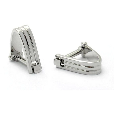 Wrap Around Silver Groove Cufflinks