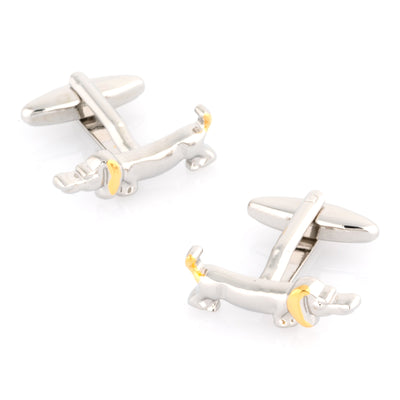 Sausage Dog Cufflinks in Gold and Silver