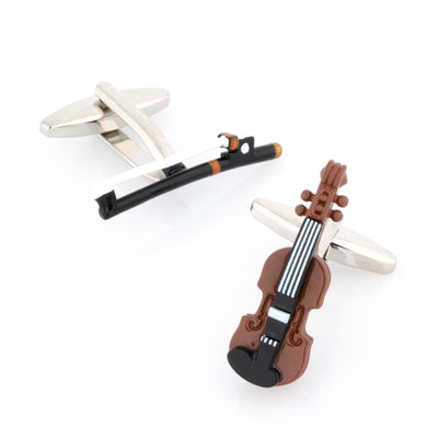 Colour Violin and Bow Cufflinks, Novelty Cufflinks, CL8021, Mens Cufflinks, Cufflinks, Cuffed, Clinks, Clinks Australia