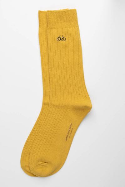 Yellow Ribbed Socks