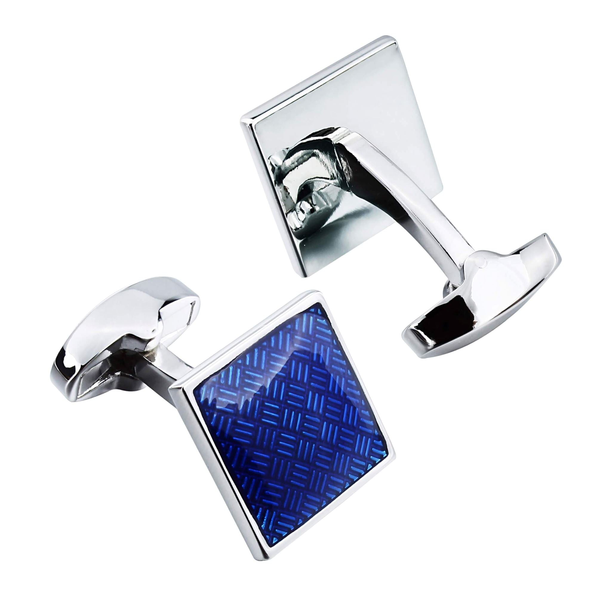 Metalic Blue Checkerplate Cufflinks Classic & Modern Cufflinks Clinks Australia 